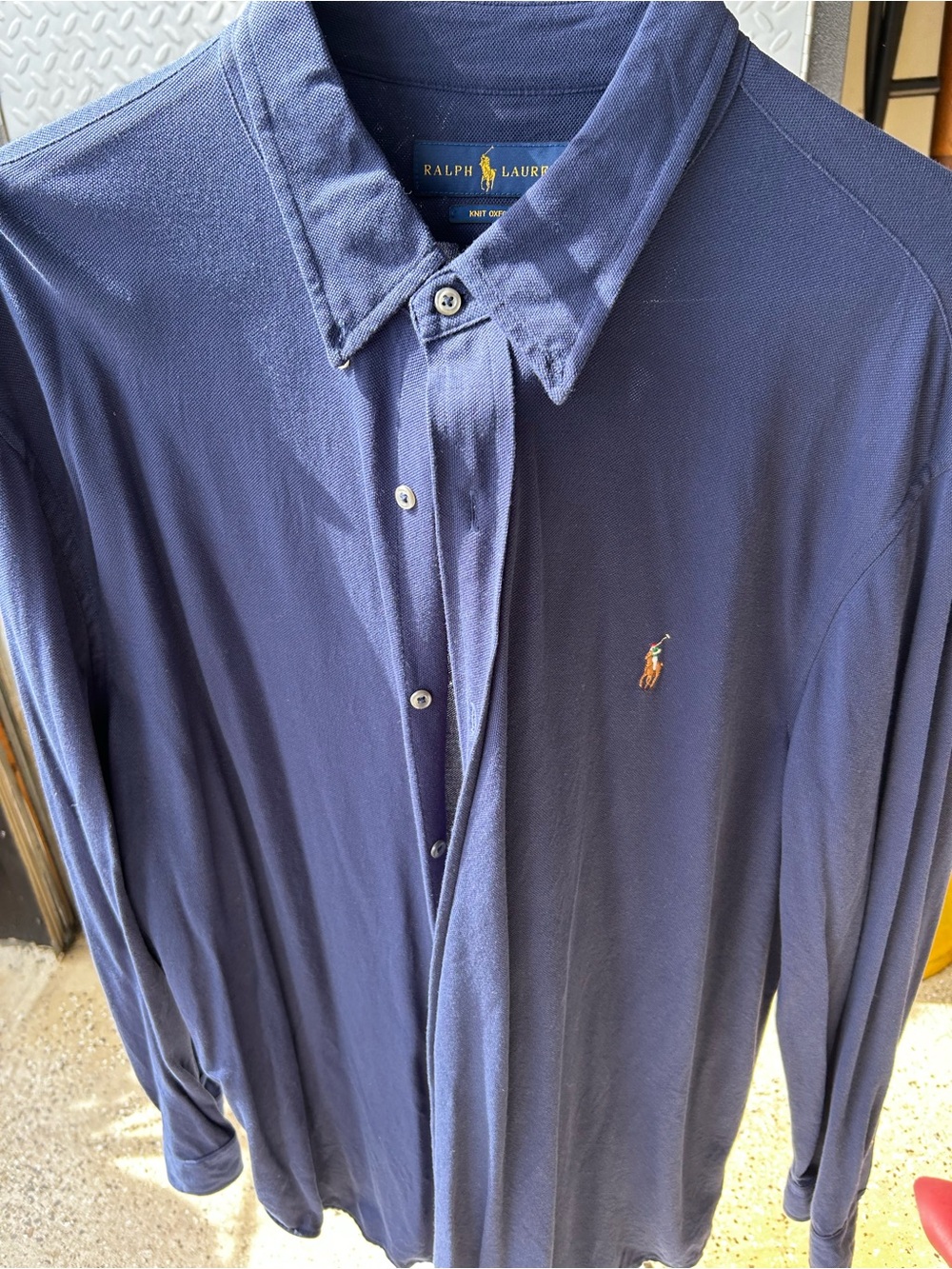 Polo by Ralph Lauren Navy Long-Sleeve Button-Down Shirt with Pony Logo